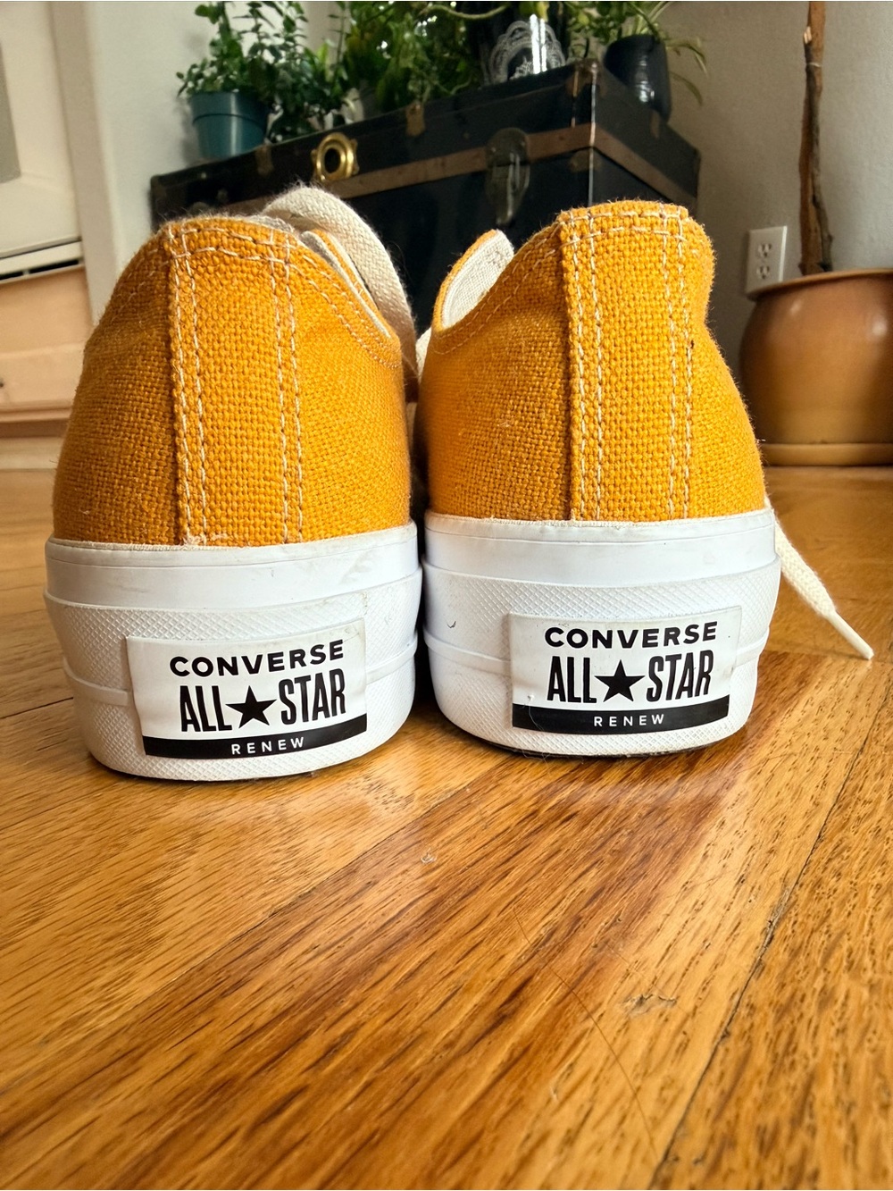 Converse Renew Mustard Yellow Canvas Low-Tops Made From New & Recycled Material - Picture 3 of 7